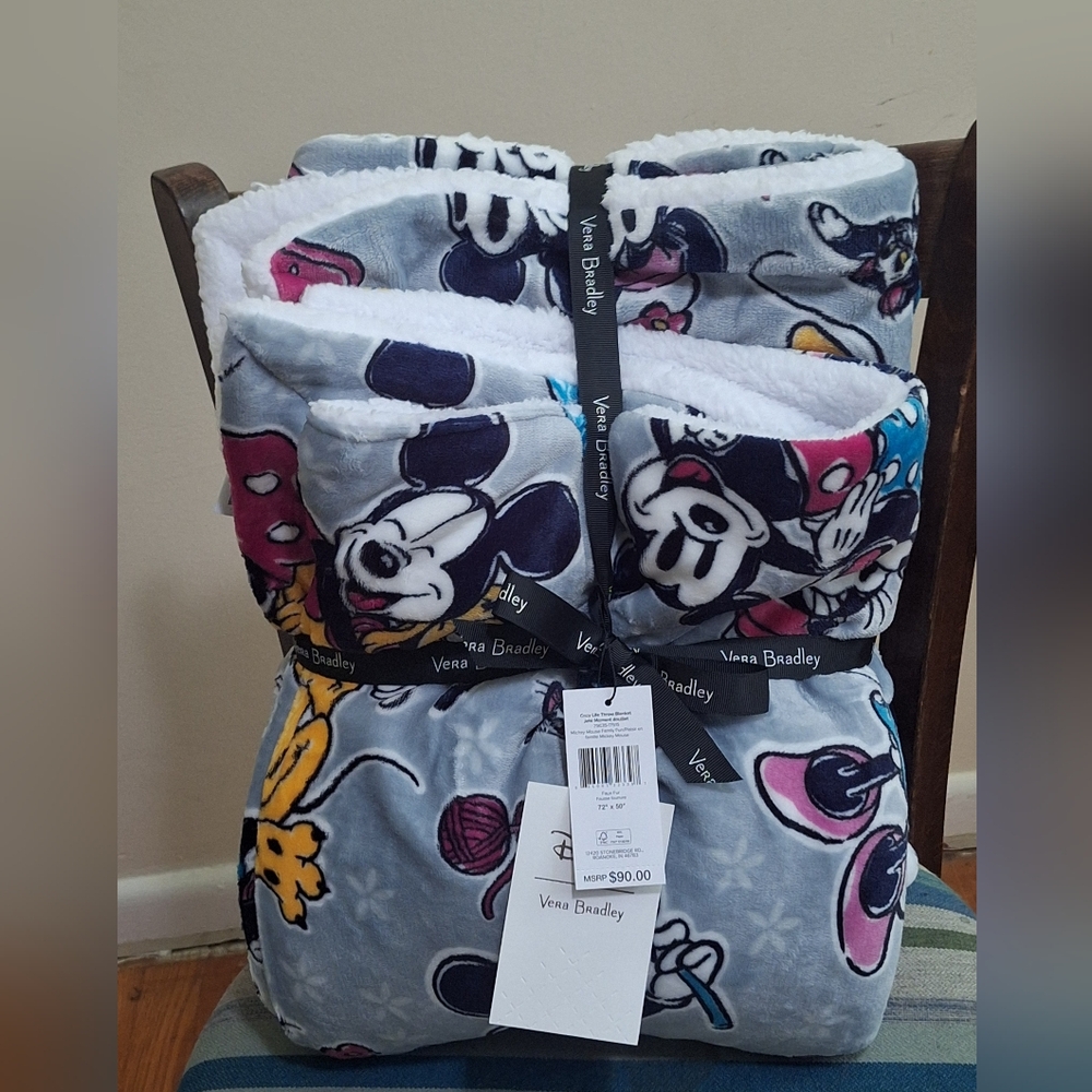 Vera Bradley Gray and Black Blanket Throw